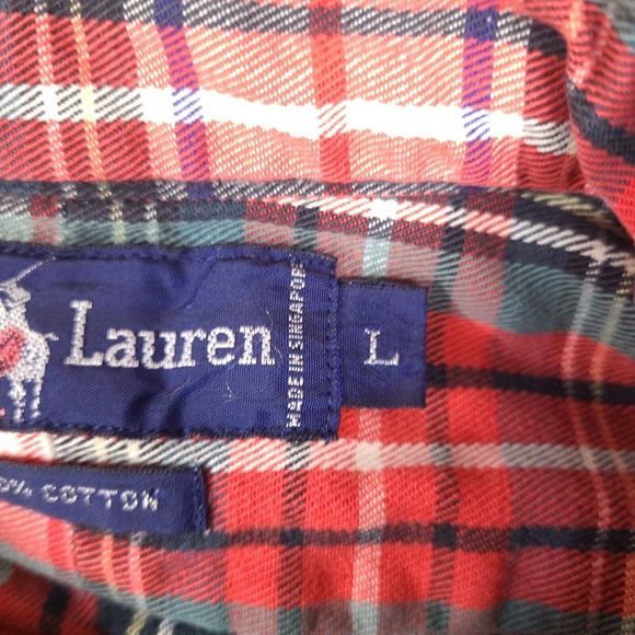 Vintage Ralph Lauren Shirt Mens Large Plaid Button Down Golf Embroidery Pocket‎ - Picture 6 of 16